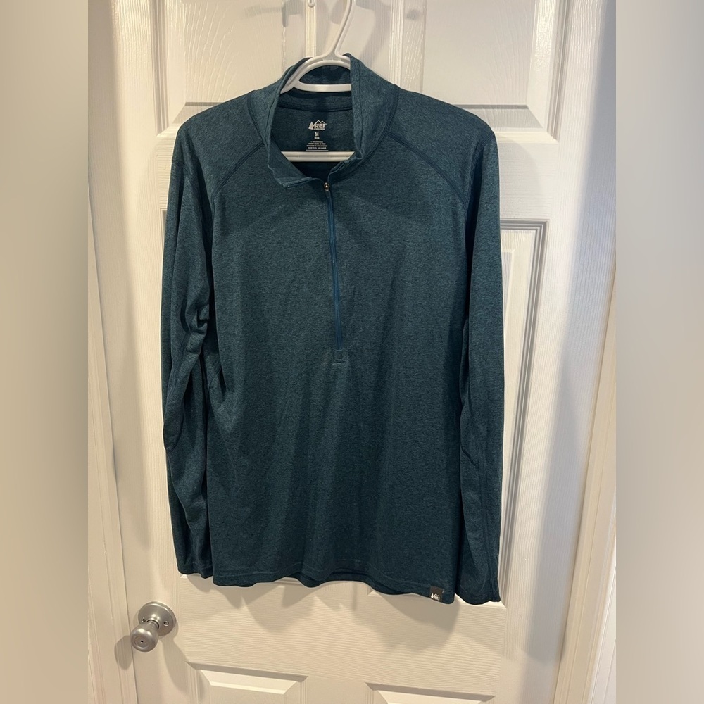 REI Teal Quarter-Zip Pullover